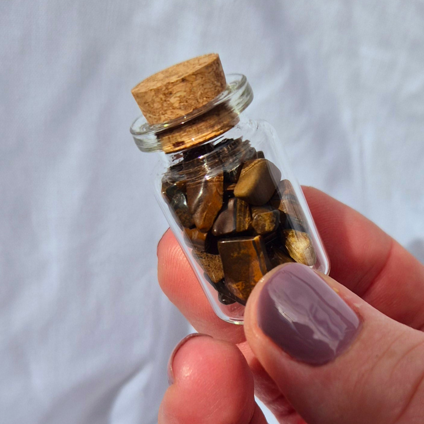 Little Jar of Confidence, filled with powerful Tiger's Eye crystal chips