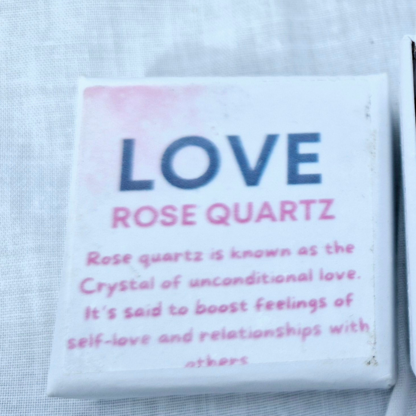 Little Jar of Love, filled with gentle Rose Quartz crystal chips