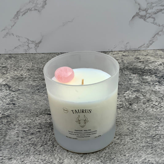 Taurus star sign candle