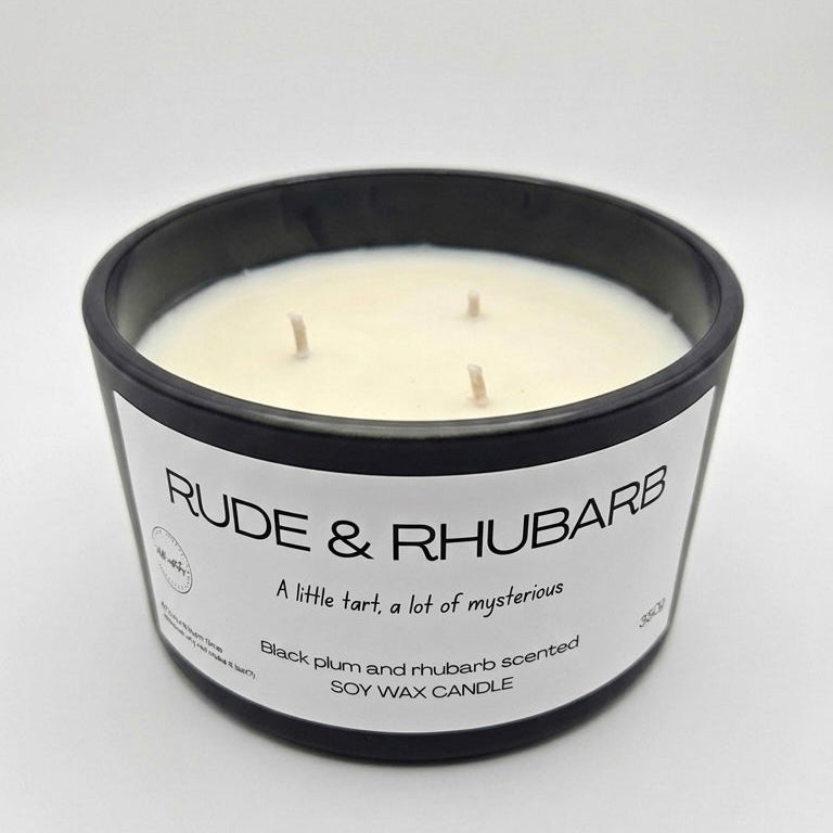 Rude and Rhubarb large Candle