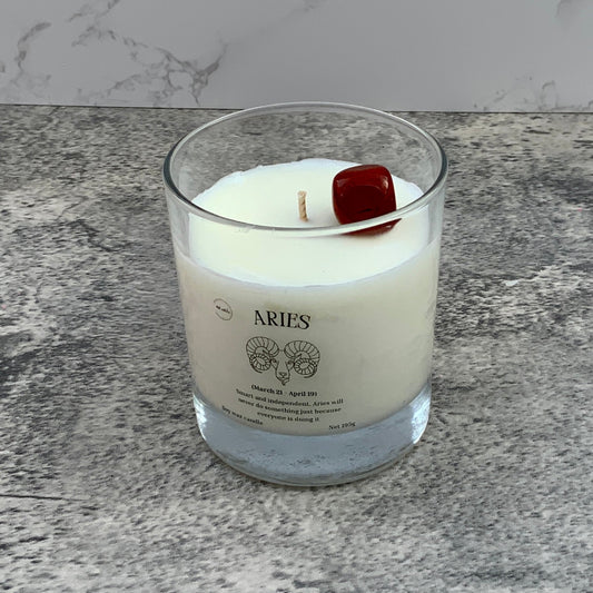 Aries star sign candle