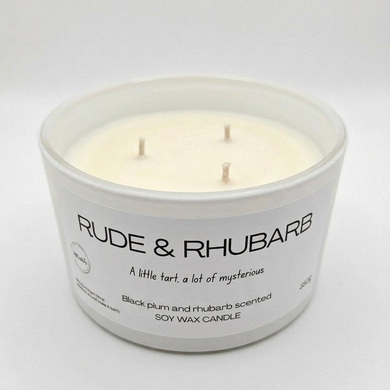 Rude and Rhubarb large Candle