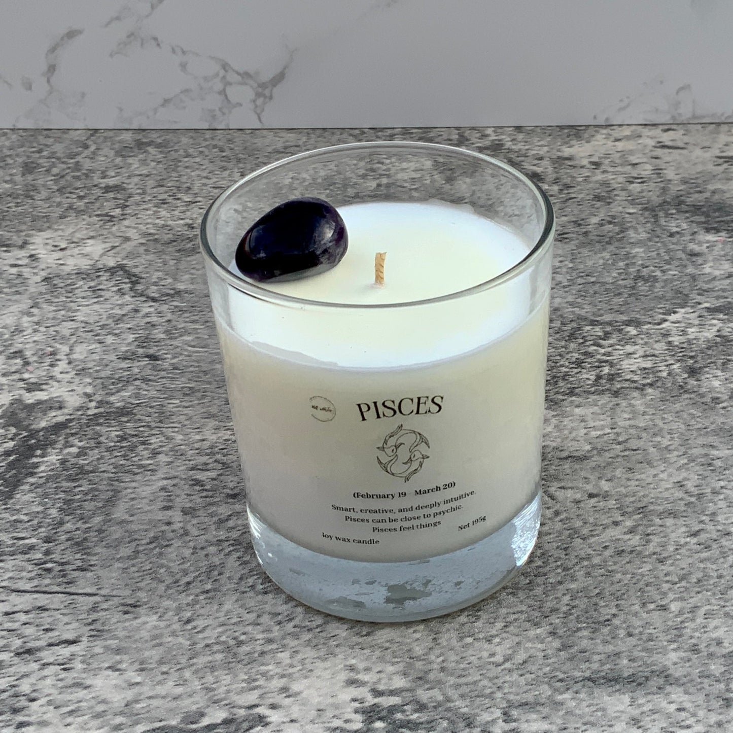 Pisces star sign candle