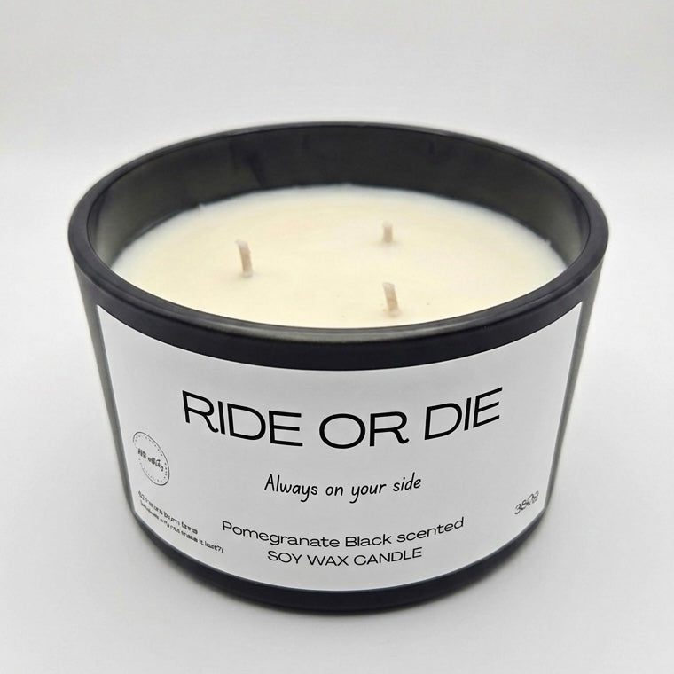 Ride or die large candle