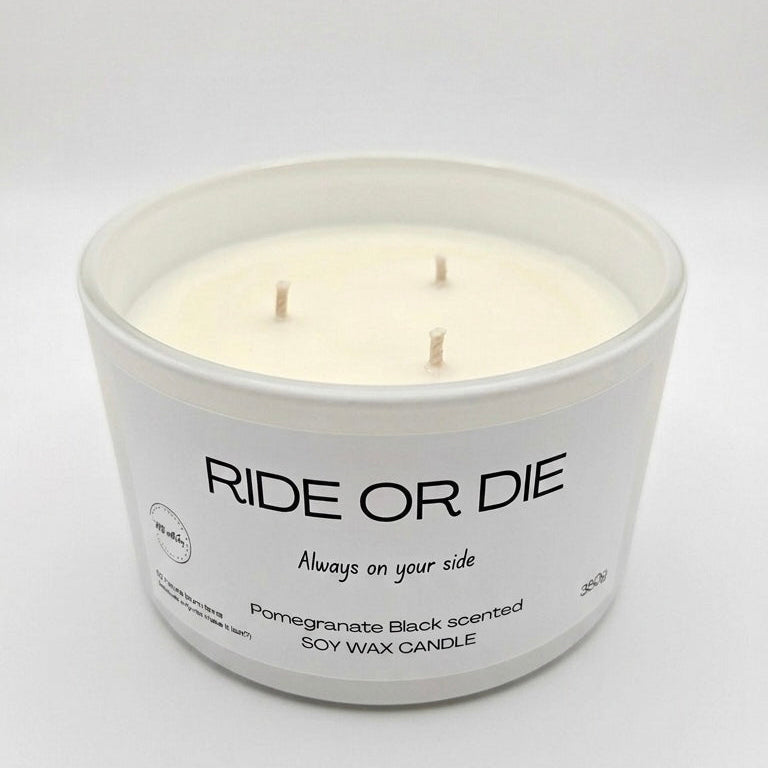 Ride or die large candle