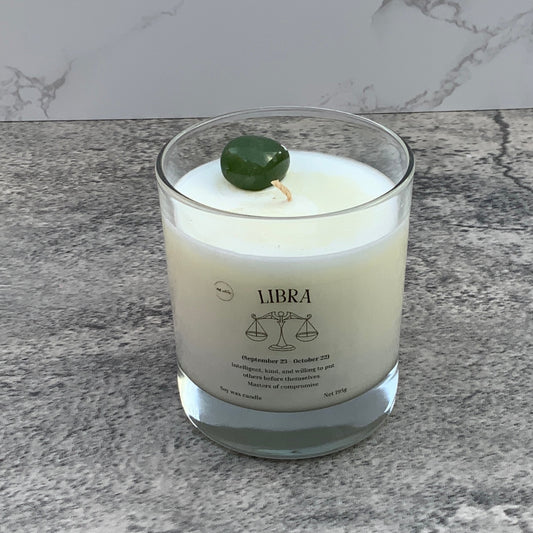 Libra star sign candle