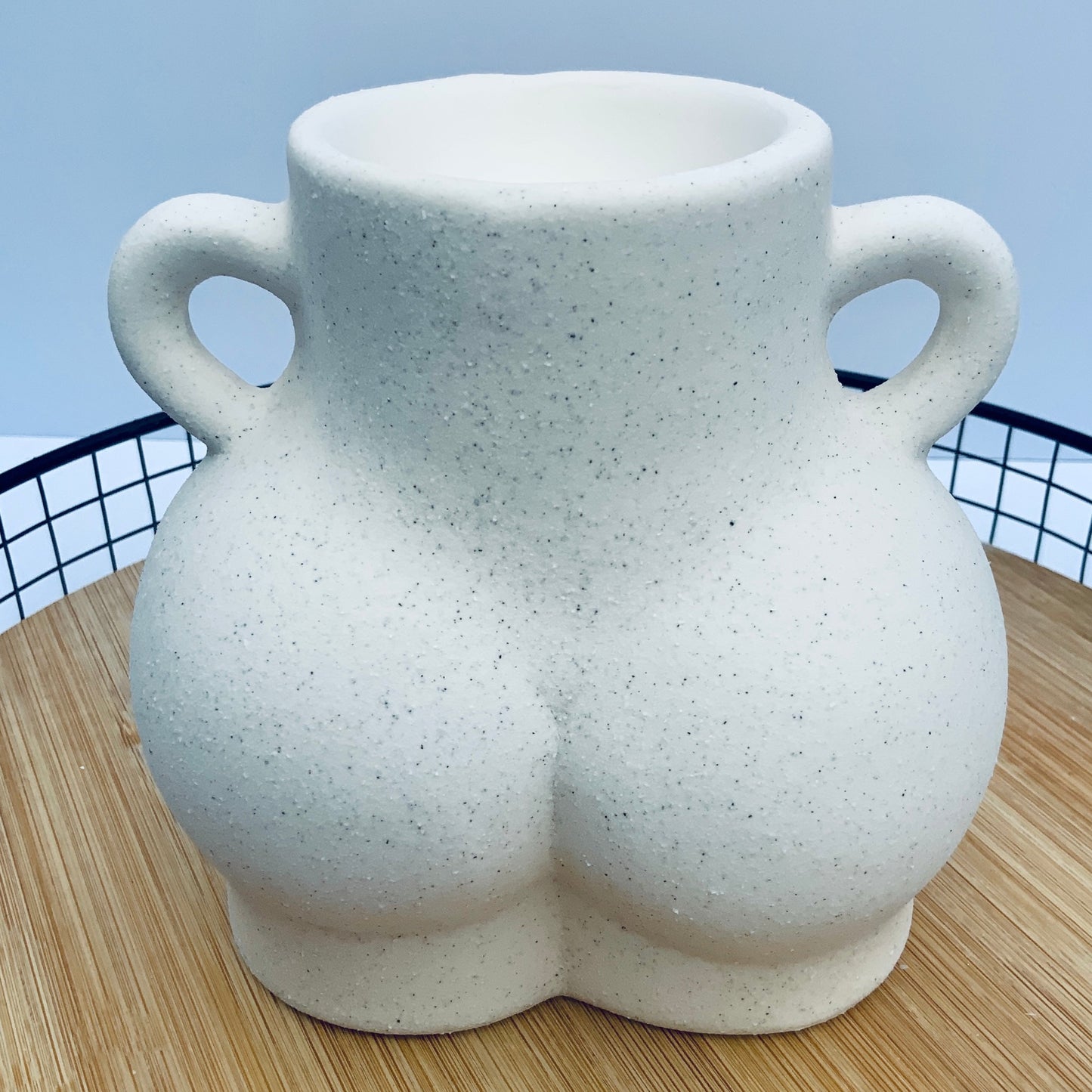 Cream textured speckle bum wax burner